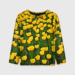 Лонгслив детский Жёлтые тюльпаны, цвет: 3D-принт