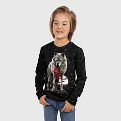 Лонгслив детский Серый волк, цвет: 3D-принт — фото 2