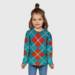 Лонгслив детский Knitting pattern, цвет: 3D-принт — фото 2