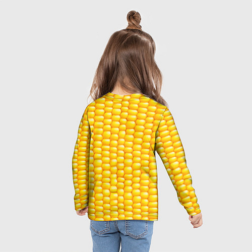 Детский лонгслив Сладкая вареная кукуруза / 3D-принт – фото 6