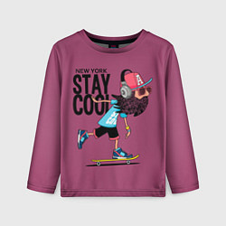 Лонгслив детский Stay Cool NY, цвет: 3D-принт