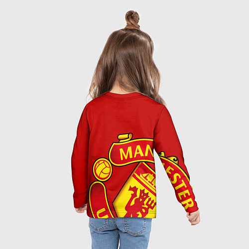 Детский лонгслив FC Man United: Red Exclusive / 3D-принт – фото 6