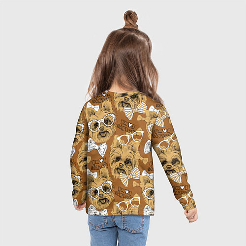 Детский лонгслив I love my Yorkie / 3D-принт – фото 6