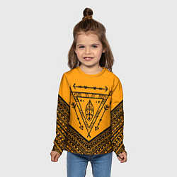 Лонгслив детский Native American: Yellow Style, цвет: 3D-принт — фото 2