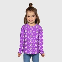 Лонгслив детский Twitch: Violet Pattern, цвет: 3D-принт — фото 2