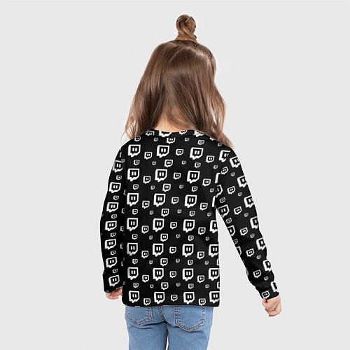 Детский лонгслив Twitch: Black Pattern / 3D-принт – фото 6
