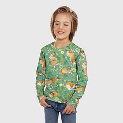 Лонгслив детский Милые зайчата на полянке, цвет: 3D-принт — фото 2