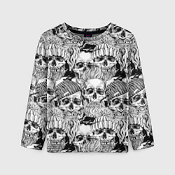 Детский лонгслив Hipster skulls