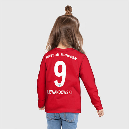 Детский лонгслив FC Bayern: Lewandowski Home 19-20 / 3D-принт – фото 6