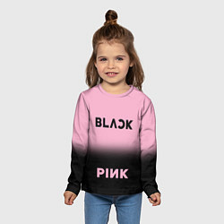 Лонгслив детский Blackpink - розово-черный, цвет: 3D-принт — фото 2