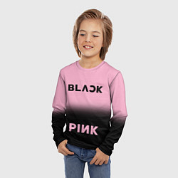 Лонгслив детский Blackpink - розово-черный, цвет: 3D-принт — фото 2