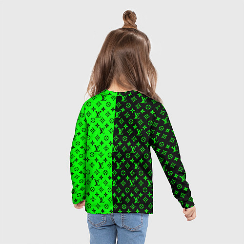 Детский лонгслив BILLIE EILISH x LV Green / 3D-принт – фото 6