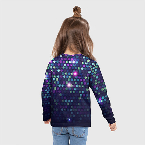 Детский лонгслив Блестки диско / 3D-принт – фото 6