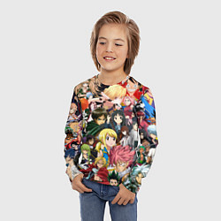 Лонгслив детский Аниме коллаж, цвет: 3D-принт — фото 2