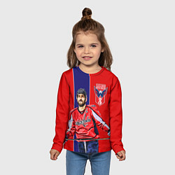 Лонгслив детский Ovechkin Capitals, цвет: 3D-принт — фото 2