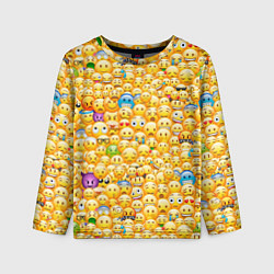 Лонгслив детский Смайлики Emoji, цвет: 3D-принт