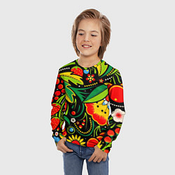 Лонгслив детский Цветы, цвет: 3D-принт — фото 2