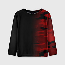 Детский лонгслив RED BLACK MILITARY CAMO