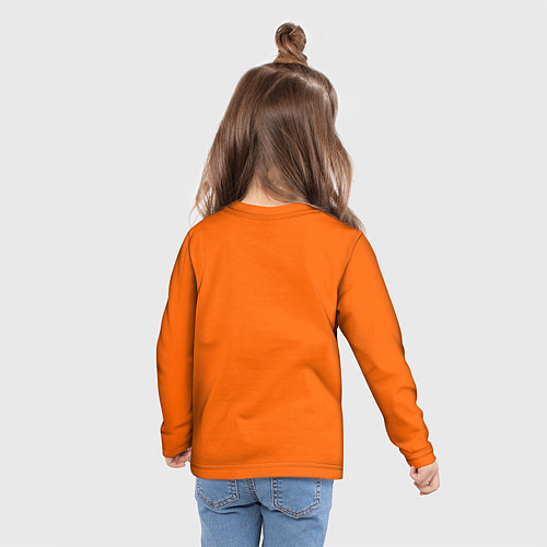 Детский лонгслив Цвет апельсиновая корка / 3D-принт – фото 6