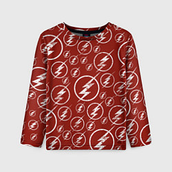 Лонгслив детский The Flash Logo Pattern, цвет: 3D-принт