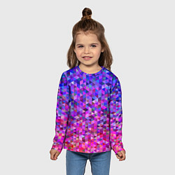 Лонгслив детский Треугольники мозаика пиксели, цвет: 3D-принт — фото 2