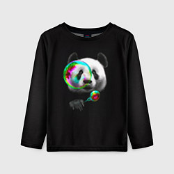 Лонгслив детский Панда и мыльный пузырь, цвет: 3D-принт