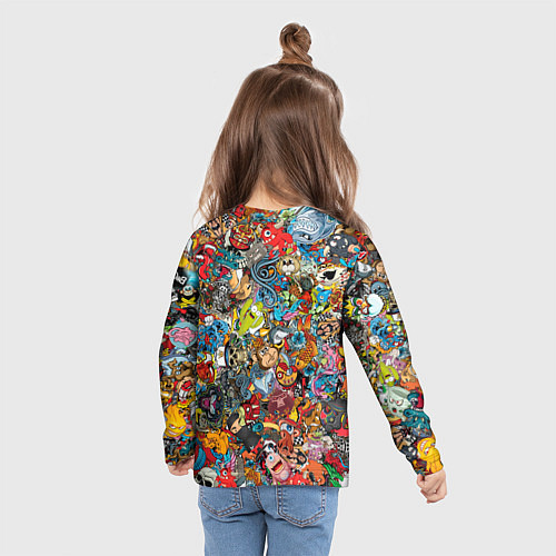 Детский лонгслив Стикеры / 3D-принт – фото 6