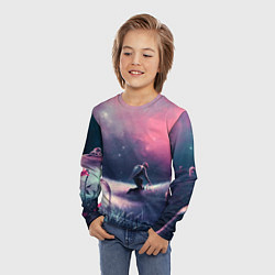 Лонгслив детский Герой защищающий розы куполом, цвет: 3D-принт — фото 2