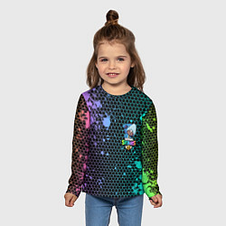 Лонгслив детский Brawl Stars LEON SHARK, цвет: 3D-принт — фото 2
