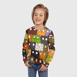 Лонгслив детский СОВЫ КОТИКИ, цвет: 3D-принт — фото 2