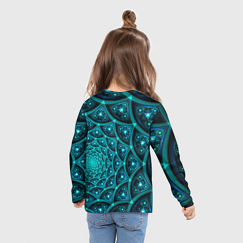 Детский лонгслив Асимметрия узор круги фигуры / 3D-принт – фото 6