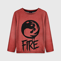 Лонгслив детский Emblems Fire, цвет: 3D-принт