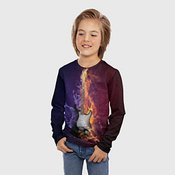 Лонгслив детский Гитара огня, цвет: 3D-принт — фото 2