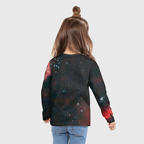 Детский лонгслив Startrek iron logo and space / 3D-принт – фото 6