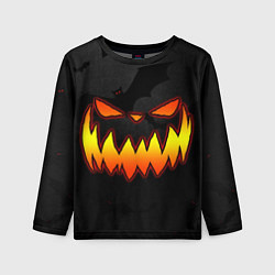 Лонгслив детский Pumpkin smile and bats, цвет: 3D-принт