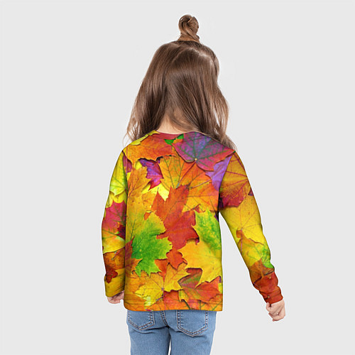 Детский лонгслив Осенние листья / 3D-принт – фото 6