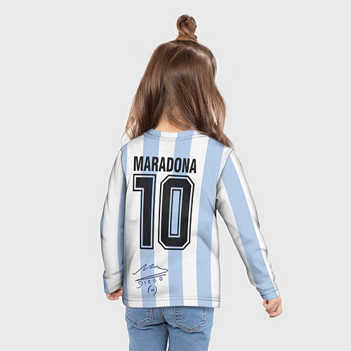 Детский лонгслив Diego Maradona 10 Автограф / 3D-принт – фото 6