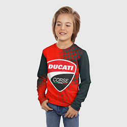 Лонгслив детский Ducati Corse logo, цвет: 3D-принт — фото 2