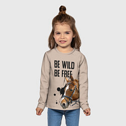 Лонгслив детский Be wild be free, цвет: 3D-принт — фото 2