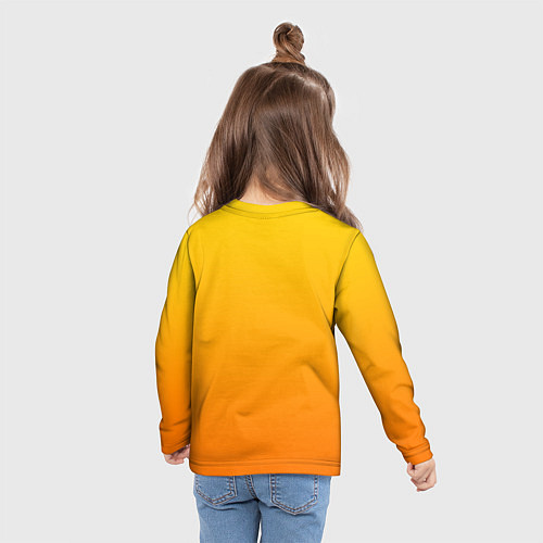 Детский лонгслив Оранжевый градиент / 3D-принт – фото 6