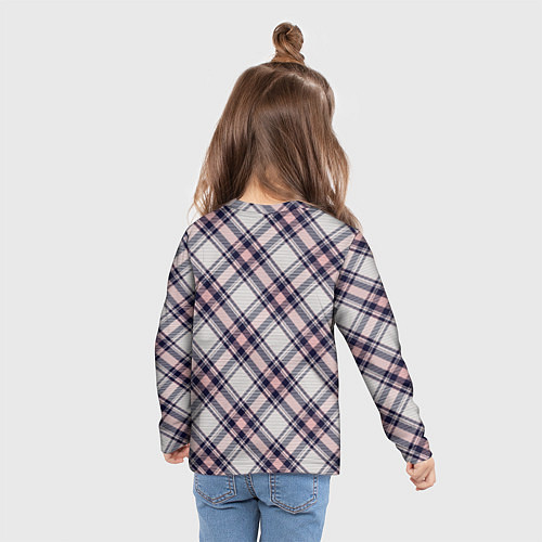 Детский лонгслив Текстура в клетку / 3D-принт – фото 6