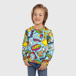 Лонгслив детский Комиксы, цвет: 3D-принт — фото 2