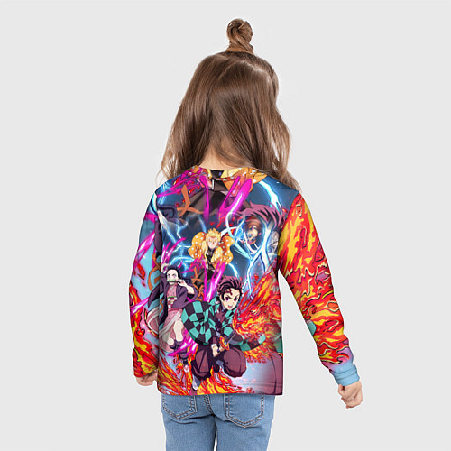 Детский лонгслив КЛИНОК РАССЕКАЮЩИЙ ДЕМОНОВ / 3D-принт – фото 6