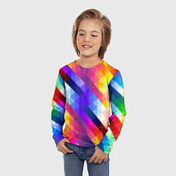 Лонгслив детский Пиксельная радуга, цвет: 3D-принт — фото 2
