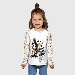Лонгслив детский HAIKYU ВОЛЕЙБОЛ БРЫЗГИ КРАСОК, цвет: 3D-принт — фото 2