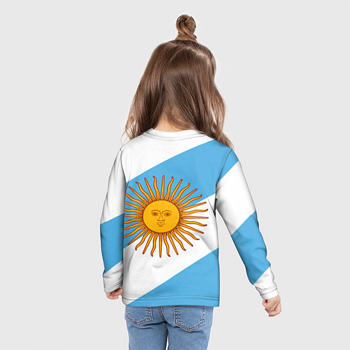 Детский лонгслив Сборная Аргентины спина / 3D-принт – фото 6