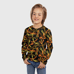 Лонгслив детский Цветные цепи, абстракция, цвет: 3D-принт — фото 2