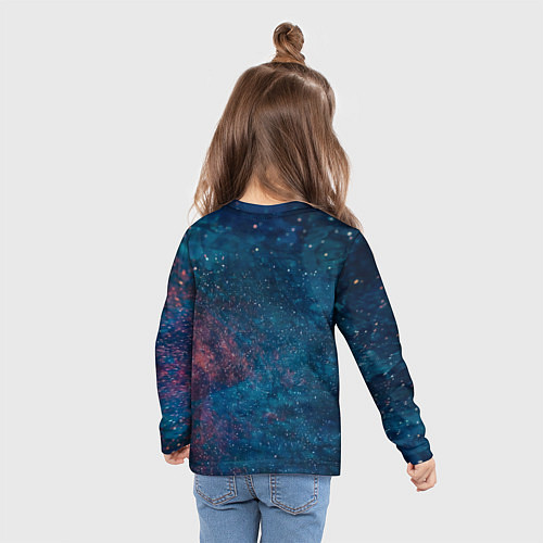 Детский лонгслив Милый ленивец в космосе / 3D-принт – фото 6