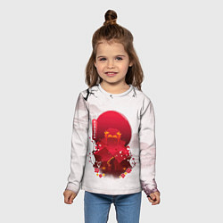 Лонгслив детский Кенджиро Ренгоку Kimetsu no Yaiba, цвет: 3D-принт — фото 2