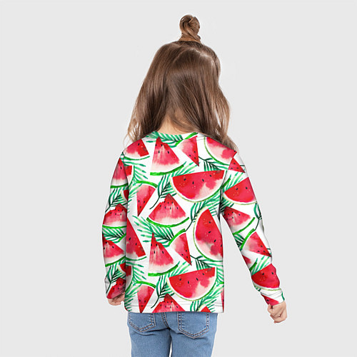 Детский лонгслив Арбузное настроение / 3D-принт – фото 6